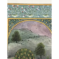 Vintage Indian Miniature Painting on Silk with Gold Work