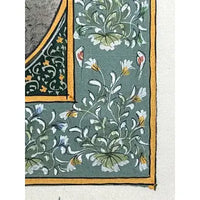 Vintage Indian Miniature Painting on Silk with Gold Work