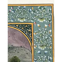 Vintage Indian Miniature Painting on Silk with Gold Work