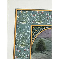 Vintage Indian Miniature Painting on Silk with Gold Work
