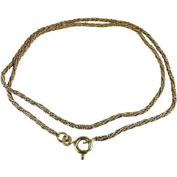 Vintage Italian 14k Gold Rope Twist Choker Necklace