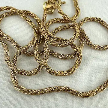 Vintage Italian 14k Gold Rope Twist Choker Necklace