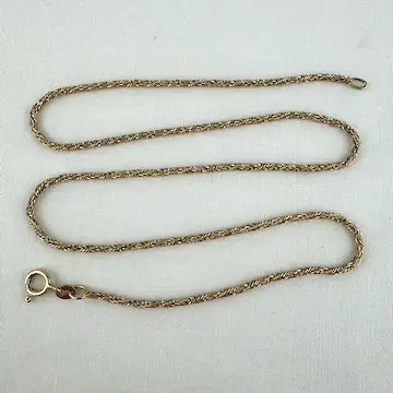 Vintage Italian 14k Gold Rope Twist Choker Necklace