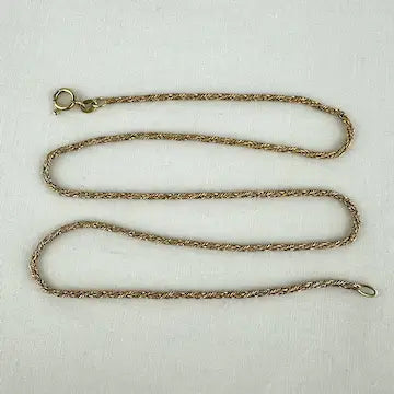 Vintage Italian 14k Gold Rope Twist Choker Necklace