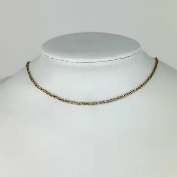 Vintage Italian 14k Gold Rope Twist Choker Necklace