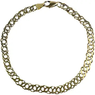 Vintage Italian 14k Solid Gold Flat Link Bracelet