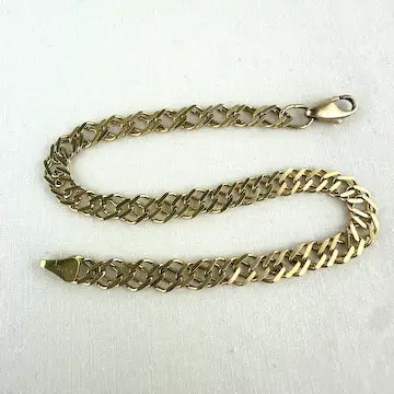 Vintage Italian 14k Solid Gold Flat Link Bracelet