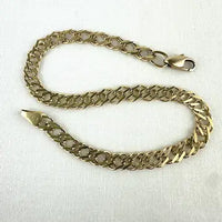 Vintage Italian 14k Solid Gold Flat Link Bracelet