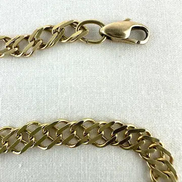 Vintage Italian 14k Solid Gold Flat Link Bracelet