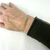Vintage Italian 14k Solid Gold Flat Link Bracelet