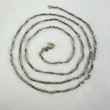 Vintage Italian 14k White Gold Twist Chain Necklace