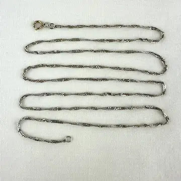Vintage Italian 14k White Gold Twist Chain Necklace