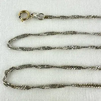 Vintage Italian 14k White Gold Twist Chain Necklace