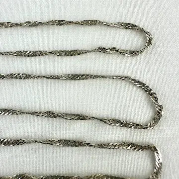 Vintage Italian 14k White Gold Twist Chain Necklace