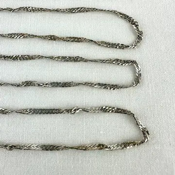 Vintage Italian 14k White Gold Twist Chain Necklace