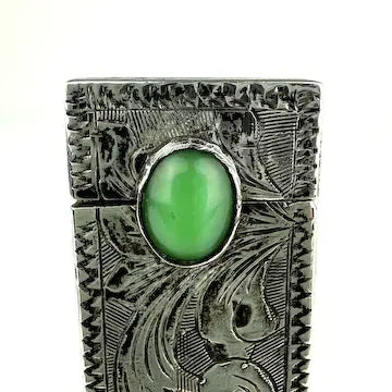 Vintage Italian 800 Silver Lipstick Case with Mirror
