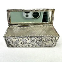 Vintage Italian 800 Silver Lipstick Case with Mirror