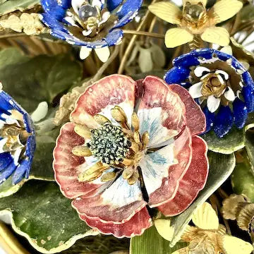 Vintage Jane Hutcheson for Mottehede Alegre Viste Tole Flower Vase
