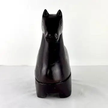 Vintage Japanese Carved Wood Horse Inkpot