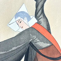 Vintage Korean Woodblock Print of Buddhist Dance