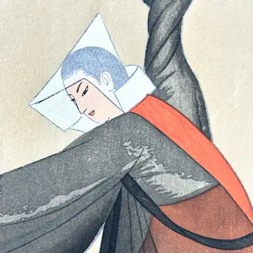 Vintage Korean Woodblock Print of Buddhist Dance