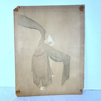 Vintage Korean Woodblock Print of Buddhist Dance