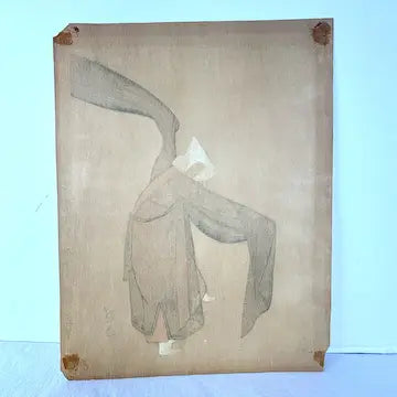 Vintage Korean Woodblock Print of Buddhist Dance