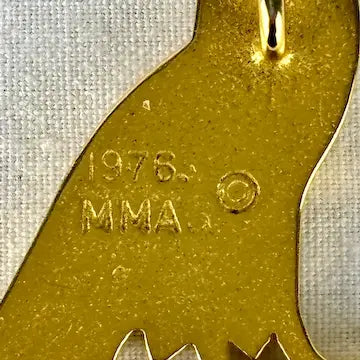 Vintage MMA 14K Gold Plated Horned Owl Pin