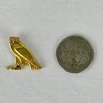 Vintage MMA 14K Gold Plated Horned Owl Pin