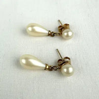 Vintage Majorca Pearl Drop Earrings with 14k Gold Posts