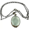 Vintage Mexican Sterling Silver Glass Locket Necklace