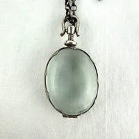 Vintage Mexican Sterling Silver Glass Locket Necklace