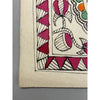 Vintage Mudhubani Folk Art Painting of Woman Carrying Two Seated Women