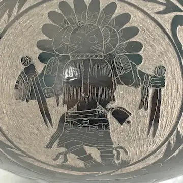 Vintage Native American Blackware Pottery by Norman Red Star Wi-Cahpe-Luza