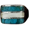 Vintage Native American Turquoise and Mother of Pearl Ring Size 9