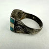 Vintage Native American Turquoise and Mother of Pearl Ring Size 9