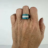 Vintage Native American Turquoise and Mother of Pearl Ring Size 9