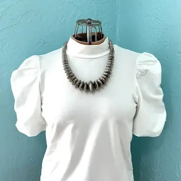 Vintage Navajo Silver Graduated Disc Necklace