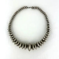 Vintage Navajo Silver Graduated Disc Necklace