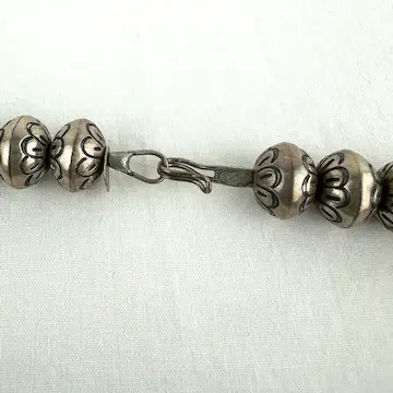 Vintage Navajo Silver Graduated Disc Necklace