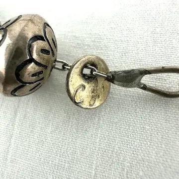 Vintage Navajo Silver Graduated Disc Necklace