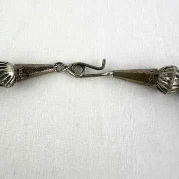 Vintage Navajo Silver Hogan Bead Necklace