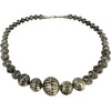 Vintage Navajo Silver Hogan Bead Necklace