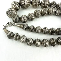 Vintage Navajo Silver Hogan Bead Necklace