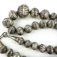 Vintage Navajo Silver Hogan Bead Necklace