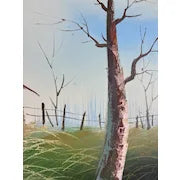 Original Vintage Oil Painting of Barn signed Hammer