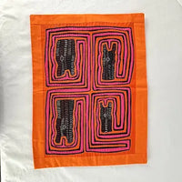 Vintage Pair of Kuna Tribe Mola Pillow Cases