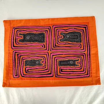 Vintage Pair of Kuna Tribe Mola Pillow Cases