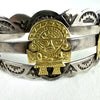 Vintage Peruvian 18k Gold and Silver Cuff Bracelet
