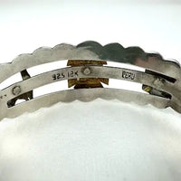 Vintage Peruvian 18k Gold and Silver Cuff Bracelet
